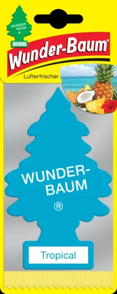 Wunderbaum Tropical Duftbaum in Blau – Frischer Autoduft bei Emma Trade GmbH für Tankstellen und Kioske - Verpackt