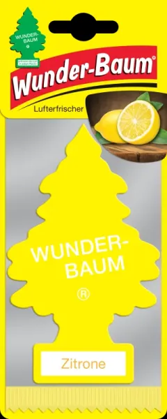 Wunderbaum Zitrone Duftbaum in Gelb – Frischer Autoduft bei Emma Trade GmbH für Tankstellen und Kioske - Verpackt